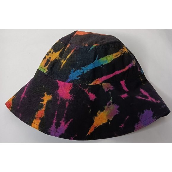 Clea Ray Bucket Hat Reversible Tie Dye Black Pink Blue Purple One Size Rayon - Picture 6 of 16